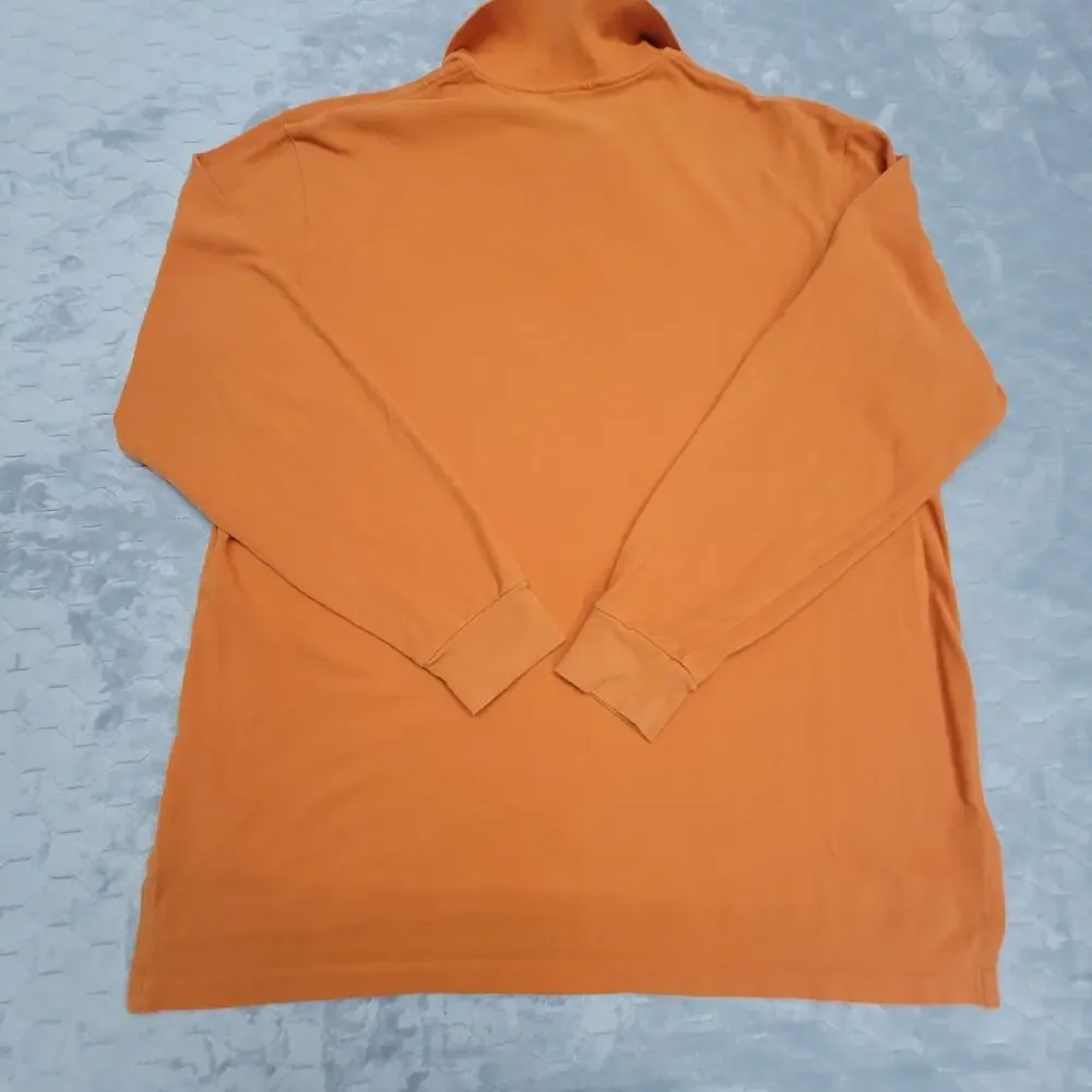 Polo Ralph Lauren Shirt Mens XLT Orange Long Sleeve Pique Cotton Tall Pony